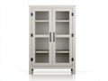 Vitrinas de madera con 2 puertas de vidrio 95x42x180 cm blanco para salón diseño clásico