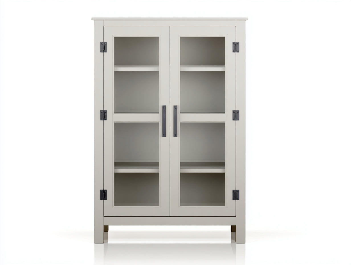 Vitrinas de madera con 2 puertas de vidrio 95x42x180 cm blanco para salón diseño clásico
