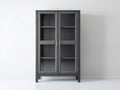 Vitrinas de madera manufacturada y vidrio 100x40x130 cm - gris oscuro-transparente - 2 puertas acristaladas