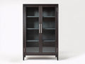 Vitrinas de madera y vidrio 95 x 40 x 180 cm - marrón oscuro - diseño moderno con 2 puertas