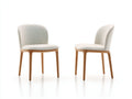 Sillas de comedor tapizadas en tejido 49 x 56 x 80 cm - beige y madera natural - set de 2