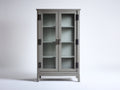 Vitrinas de madera con puertas de vidrio 90x40x180 cm - Gris claro y transparente - estilo clásico moderno para salón