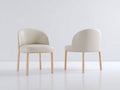 Sillas de comedor tapizadas con patas de madera 58x61x82 cm crema para comedor diseño moderno