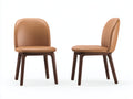 Sillas de comedor tapizadas en cuero sintético 52x58x84 cm marrón claro para comedor diseño moderno