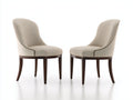 Sillas de comedor tapizadas en tela 54x58x86 cm - beige-madera oscura - conjunto de 2